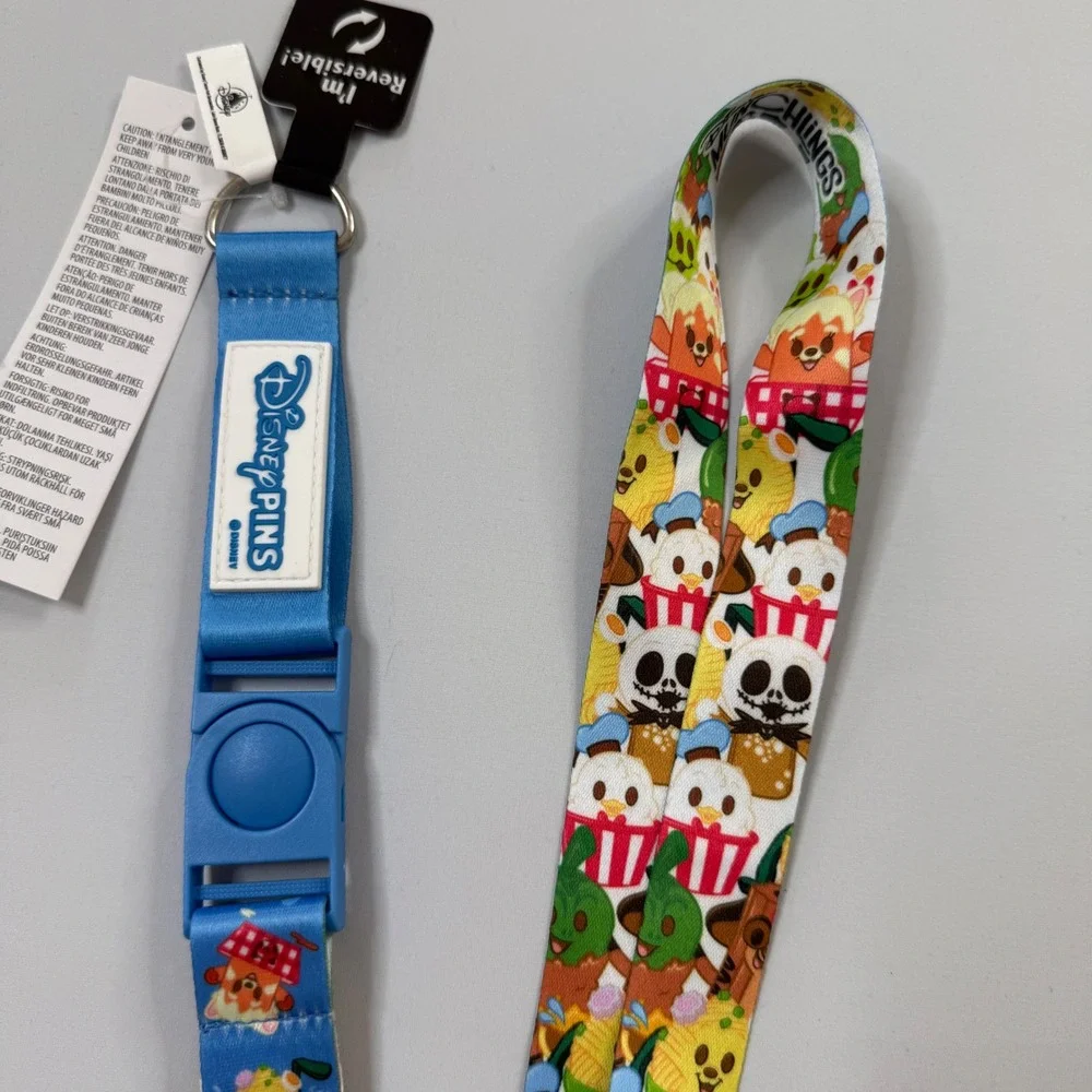 Disney Munchlings Lanyard Reversible Unisex OS Blue NEW Pin Trading Sweet Treats